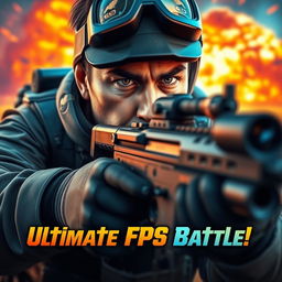 A stunning YouTube video thumbnail featuring an intense first-person shooter (FPS) gaming scene