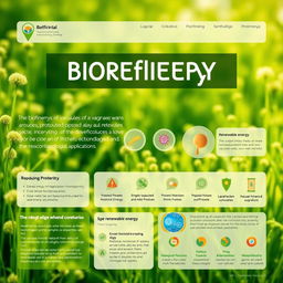 A vibrant and informative front page design showcasing the theme of biorefinery and the production of vacuoles from algae and protozoa