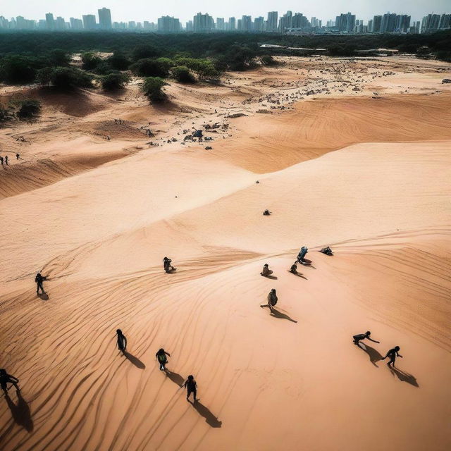 Reimagine the scene at Padang Mahsyar, now visualize as an endless expanse of sizzling hot sand under the glaring sun, just a hand span away