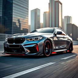 A modified BMW G82 coupe featuring a stunning body kit that enhances its aggressive stance and sporty aesthetics