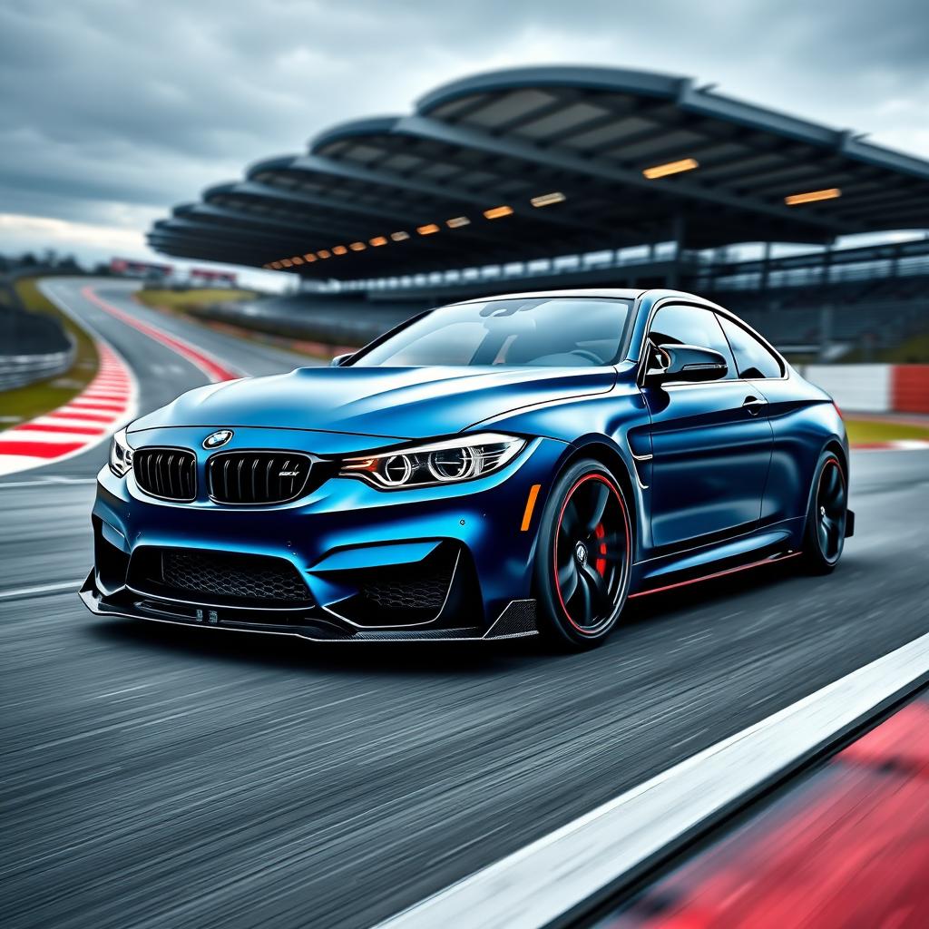 A modified BMW M4 G82 with a striking body kit that amplifies its sporty and aggressive appearance