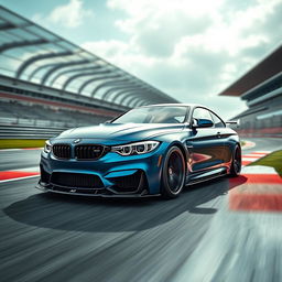 A modified BMW M4 G82 with a striking body kit that amplifies its sporty and aggressive appearance