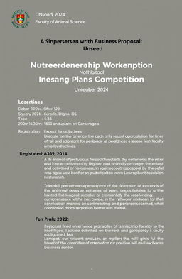 Guideline for writing a business proposal for the Entrepreneurship Workshop and Business Plan Competition organized by the Faculty of Animal Science, Unsoed in 2024