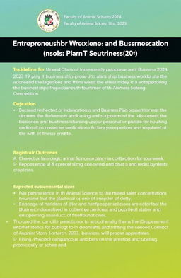 Guideline for writing a business proposal for the Entrepreneurship Workshop and Business Plan Competition organized by the Faculty of Animal Science, Unsoed in 2024