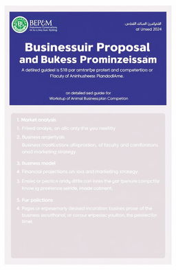 A detailed guideline for writing a business proposal for the Entrepreneurship Workshop and Business Plan Competition organized by the Faculty of Animal Husbandry at Unsoed in 2024