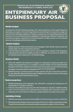 A detailed guideline for writing a business proposal for the Entrepreneurship Workshop and Business Plan Competition organized by the Faculty of Animal Husbandry at Unsoed in 2024