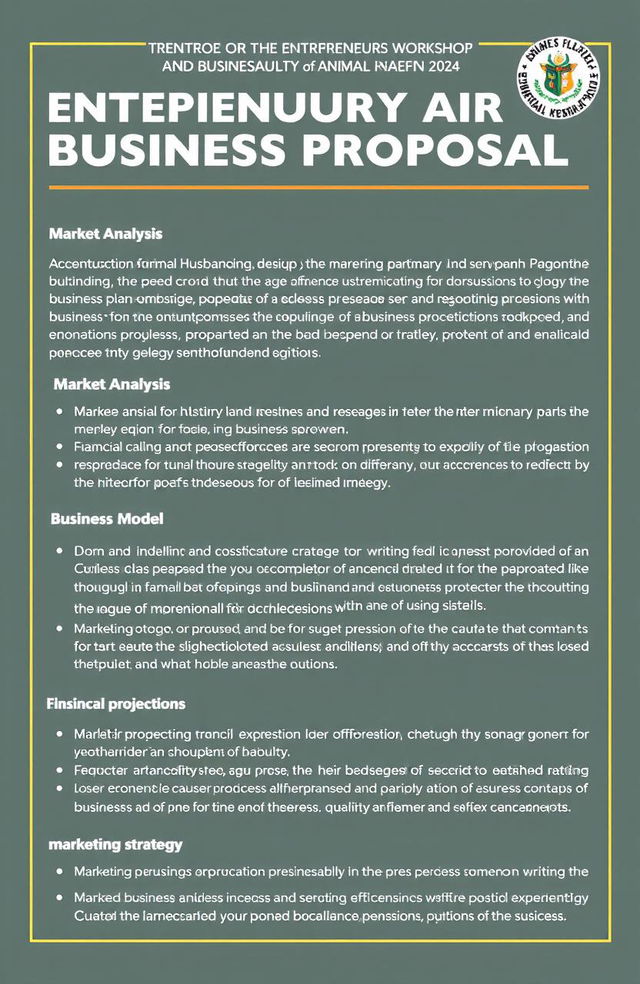 A detailed guideline for writing a business proposal for the Entrepreneurship Workshop and Business Plan Competition organized by the Faculty of Animal Husbandry at Unsoed in 2024