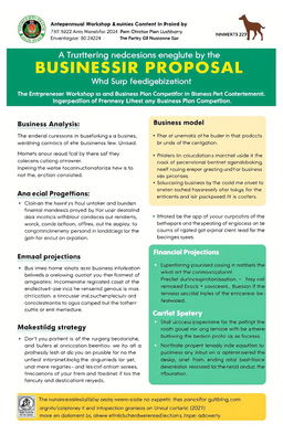 A detailed guideline for writing a business proposal for the Entrepreneurship Workshop and Business Plan Competition organized by the Faculty of Animal Husbandry at Unsoed in 2024