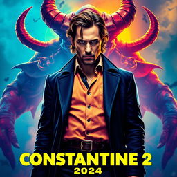 An eye-catching and vibrant poster for the upcoming movie 'Constantine 2'