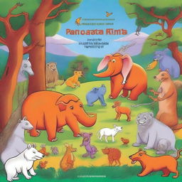 A vibrant and captivating comic strip illustration of a Panchatantra fable, filled with anthropomorphic animals and moral lessons