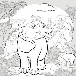 Create a Panchatantra fable as a comic strip with animal characters involved in a moral story, complete with speech bubbles containing engaging conversational dialogues