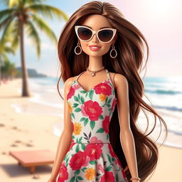 A stunning fashion doll inspired by the character Gisel Halami, designed in the iconic Barbie style