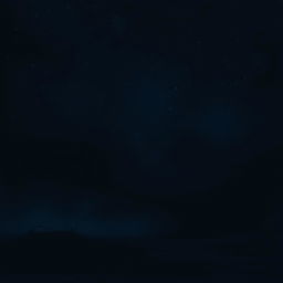 A mysterious, ethereal background that embodies darkness and isolation, featuring an endless expanse of deep black and shades of midnight blue, illuminated only by pinpricks of stars scattered across the vastness