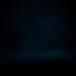 A mysterious, ethereal background that embodies darkness and isolation, featuring an endless expanse of deep black and shades of midnight blue, illuminated only by pinpricks of stars scattered across the vastness