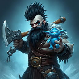 A very tall and well-shaped ice Goliath Berserker, radiating an attractive and formidable presence