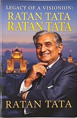 A captivating book cover featuring Ratan Tata, the prominent Indian industrialist, depicted in a thoughtful pose