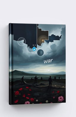 A poignant book cover depicting a war scene infused with deep sadness