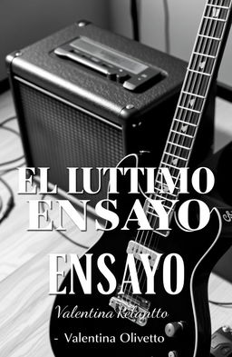 A striking image featuring a black and white background, with the only element in vibrant color being an electric guitar along with its amplifier