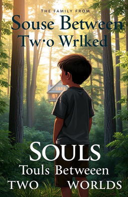 A boy standing at the edge of a forest, looking contemplatively into the distance, symbolizing his journey from solitude to family