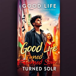 A striking book cover design for a novel titled 'Good Life Turned Sour