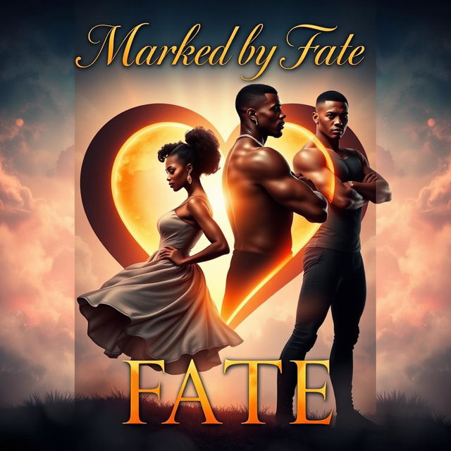 The cover of a fantasy book titled 'Marked by Fate', featuring a compelling design that incorporates symbolic elements