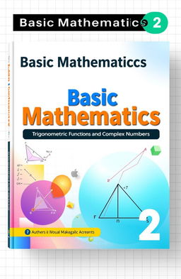 A beautiful cover design for a mathematics textbook titled 'Basic Mathematics 2'