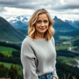 A woman in her early to mid-30s, naturally beautiful with minimal makeup