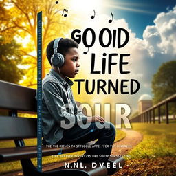 A powerful book cover design for a novel titled 'Good Life Turned Sour