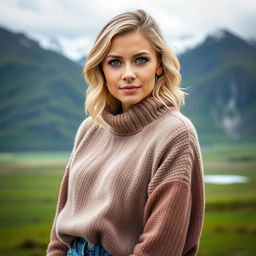 A woman in her early to mid-30s, naturally beautiful with minimal makeup