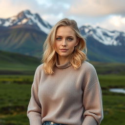 A woman in her early to mid-30s, naturally beautiful with minimal makeup
