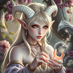 A character inspired by the classical period of ancient Greece, Rome, and Celtic mythology, featuring mythical creatures