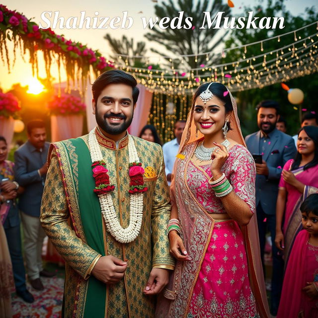 A beautiful wedding scene capturing the joy of Shahzeb weds Muskan