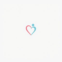 A minimalist logo design for a dating website, featuring a simple heart symbol intertwined with two abstract figures representing couples, all designed without any text