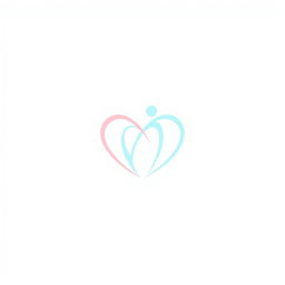 A minimalist logo design for a dating website, featuring an elegant heart shape intertwined with two simple abstract figures representing couples, designed without any text