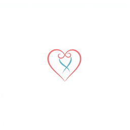 A minimalist logo design for a dating website, featuring an elegant heart shape intertwined with two simple abstract figures representing couples, designed without any text