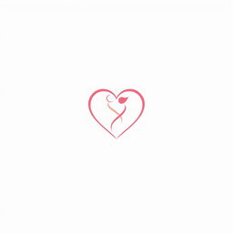 A minimalist logo design for a dating website, featuring an elegant heart shape intertwined with two simple abstract figures representing couples, designed without any text