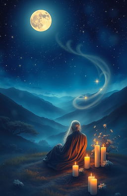 A mystical and serene depiction of a spiritual night inspired by Sufi poetry