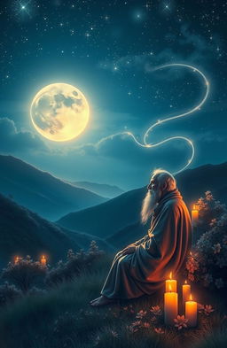 A mystical and serene depiction of a spiritual night inspired by Sufi poetry