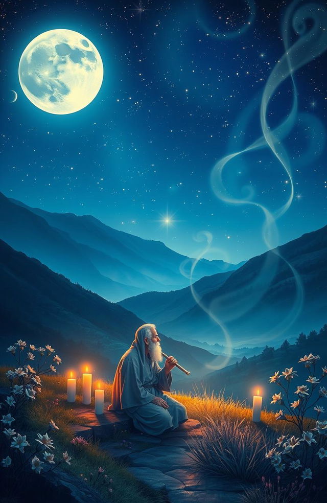 A mystical and serene depiction of a spiritual night inspired by Sufi poetry