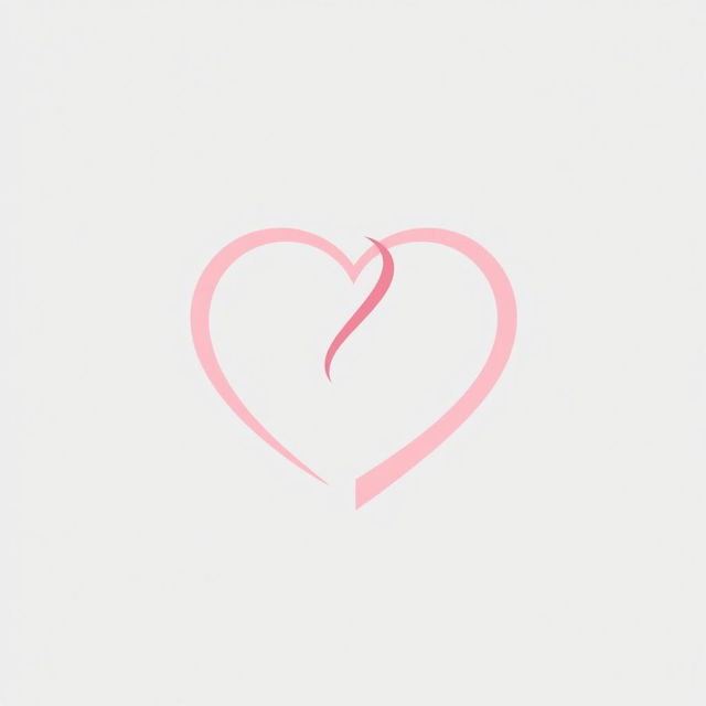 A minimalist logo design for a dating website, featuring a stylized heart shape that seamlessly integrates with two abstract figures representing a couple