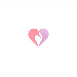 A minimalist logo design for a dating website, featuring a stylized heart shape that seamlessly integrates with two abstract figures representing a couple