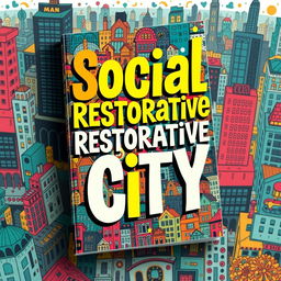 A beautifully designed book cover featuring clever typography for the book titled "Social Restorative City" by the author 'F'