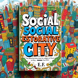 A beautifully designed book cover featuring clever typography for the book titled "Social Restorative City" by the author 'F'