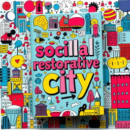 A beautifully designed book cover showcasing the title 'socilal restorative city' by the author 'F'