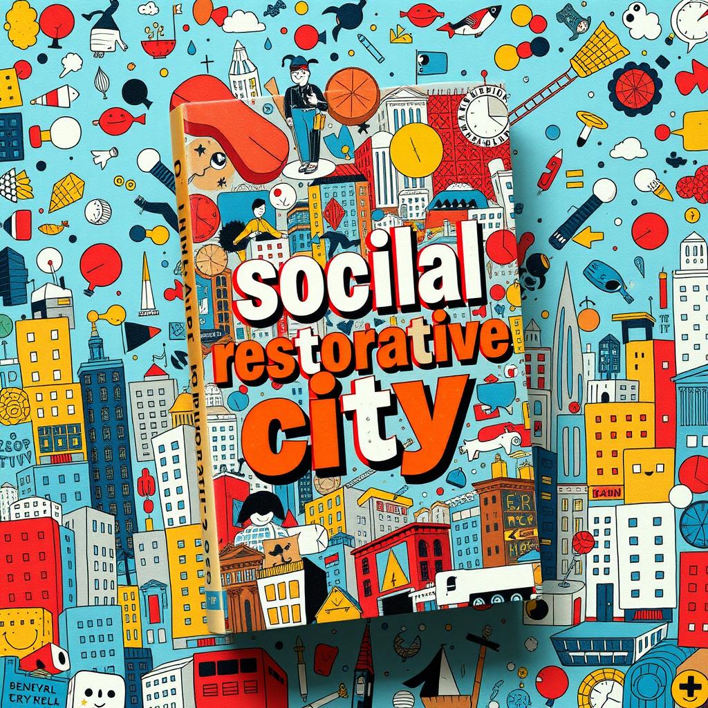 A beautifully designed book cover showcasing the title 'socilal restorative city' by the author 'F'