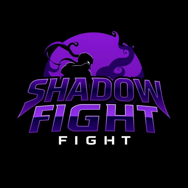 A sleek and modern logo for a game titled 'Shadow Fight'