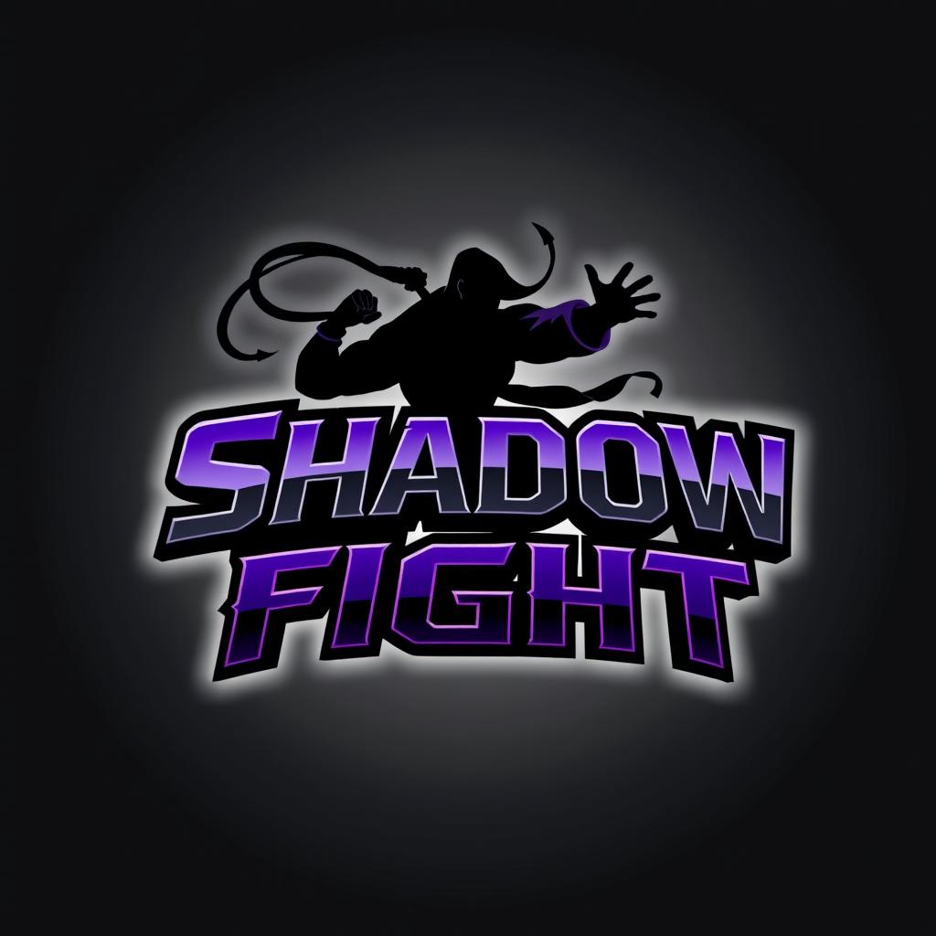 A sleek and modern logo for a game titled 'Shadow Fight'