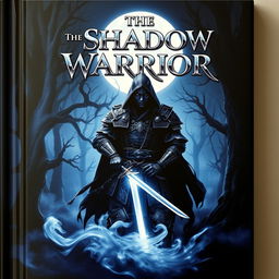 A captivating front cover for a book titled 'The Shadow Warrior'