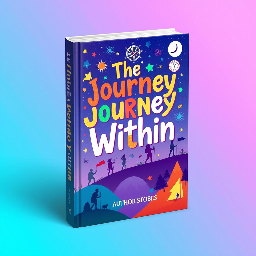 A beautifully designed book cover for a 14+ age group, featuring a vibrant and captivating illustration that represents the essence of adventure, discovery, and growth