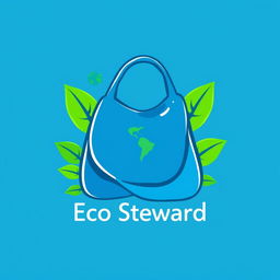 A modern and eye-catching logo featuring a blue eco bag as the central element